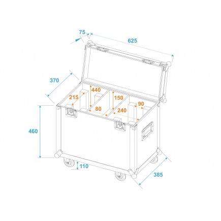 ROADINGER Flightcase 2x TMH-X12